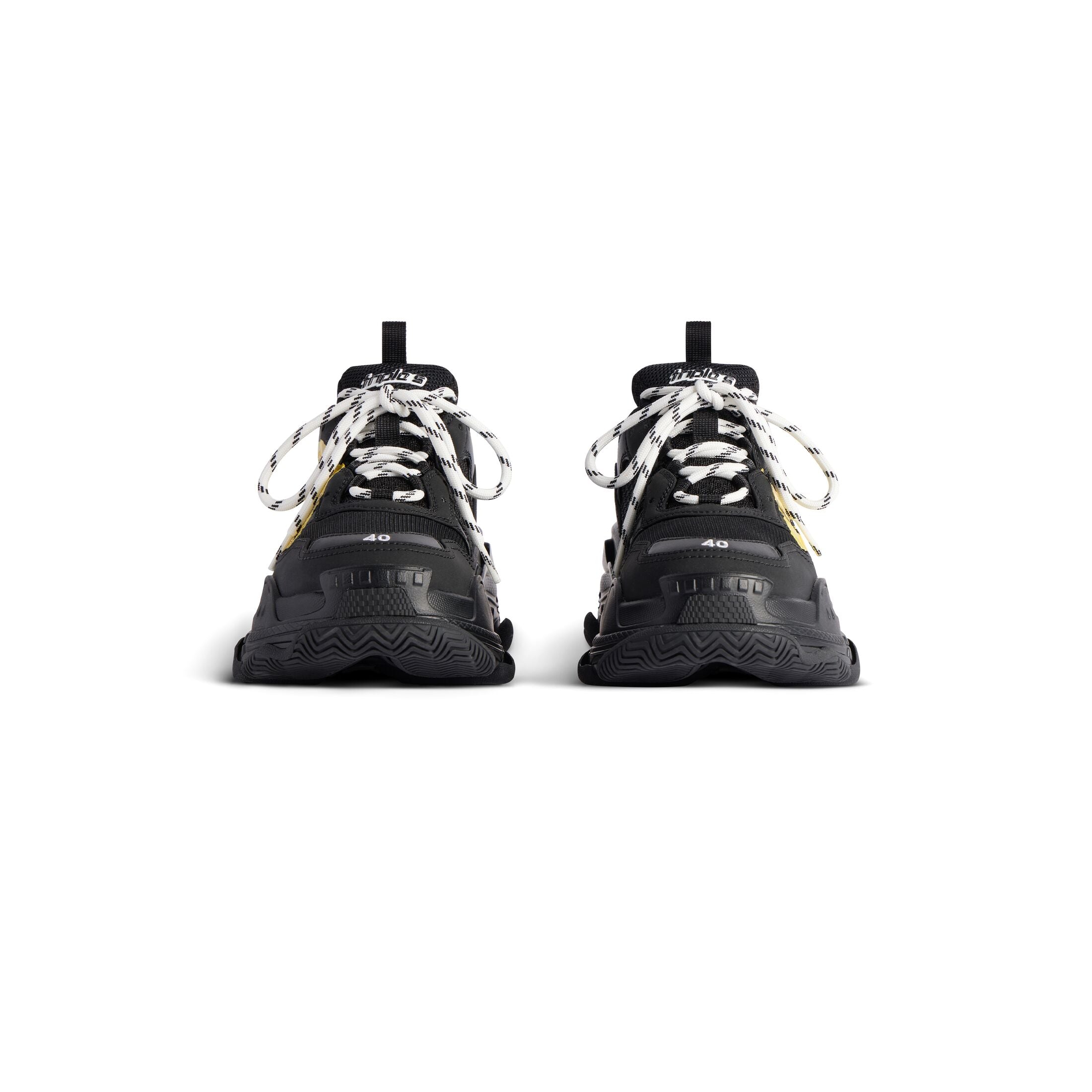 Men's Triple S Tape Type Trainers in Black/yellow