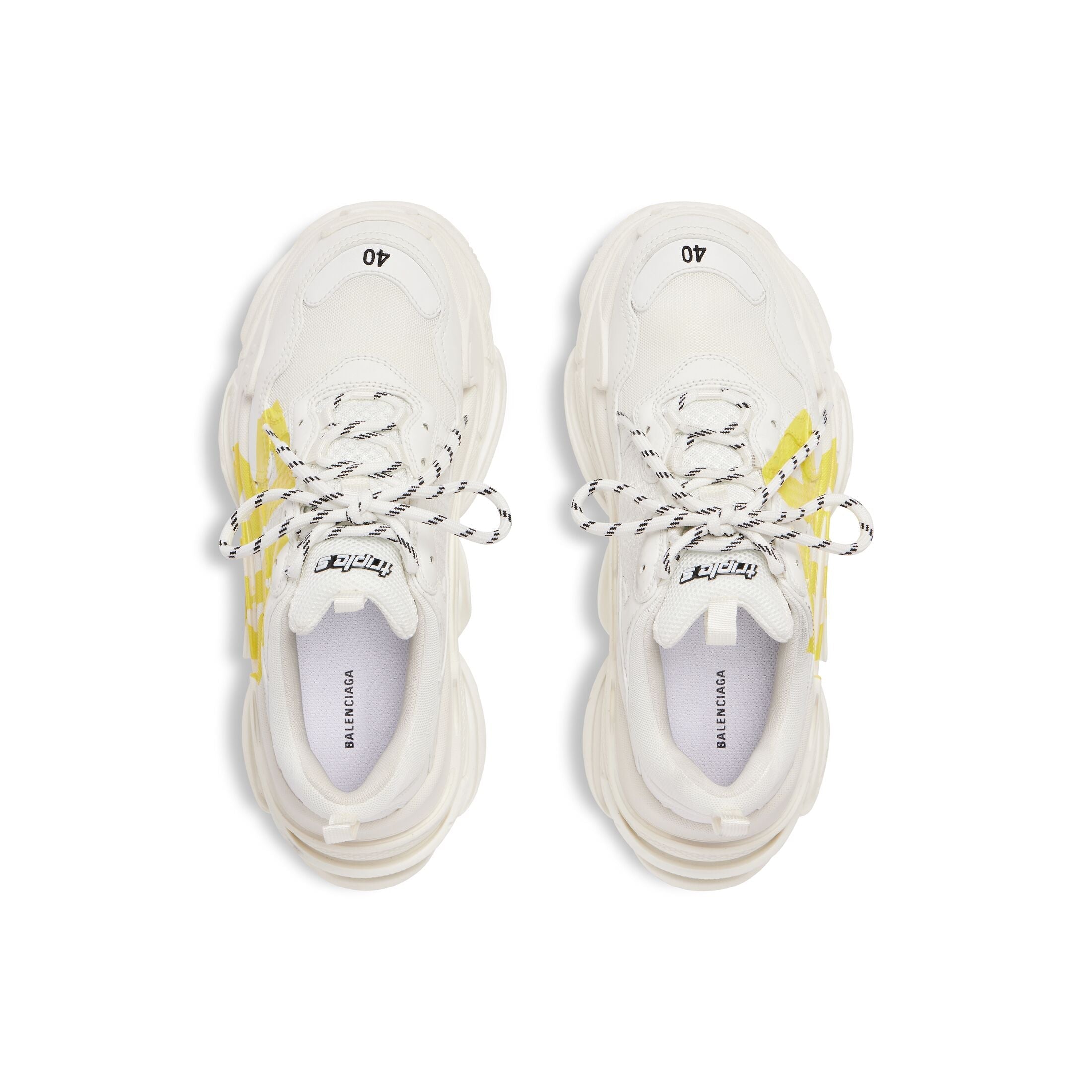 Men's Triple S Tape Type Trainers in White/yellow