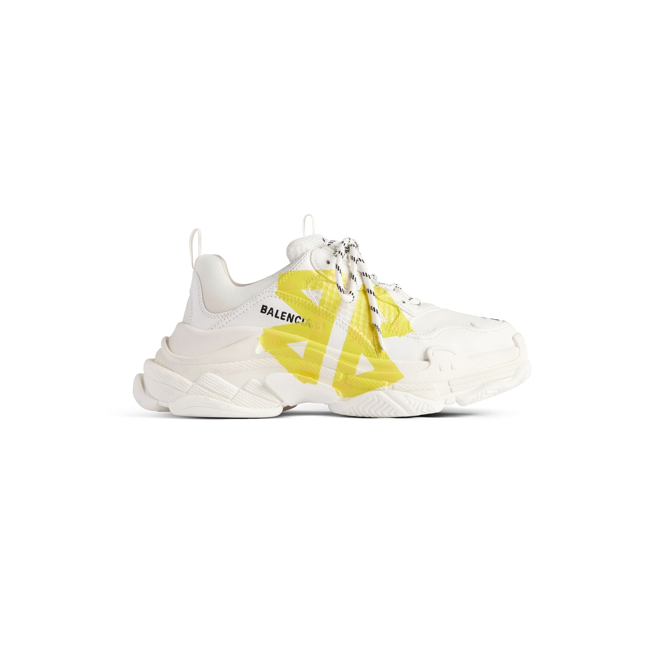 Men's Triple S Tape Type Trainers in White/yellow