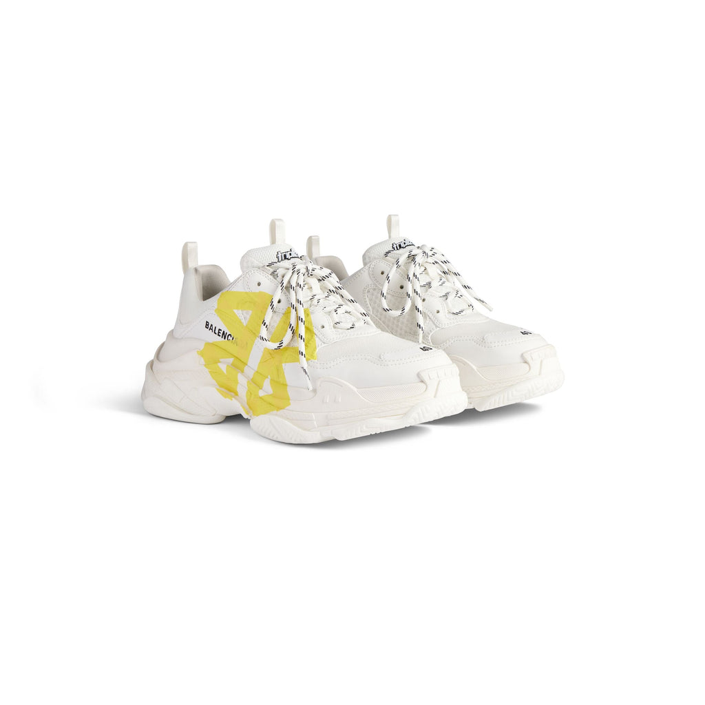 Men's Triple S Tape Type Trainers in White/yellow