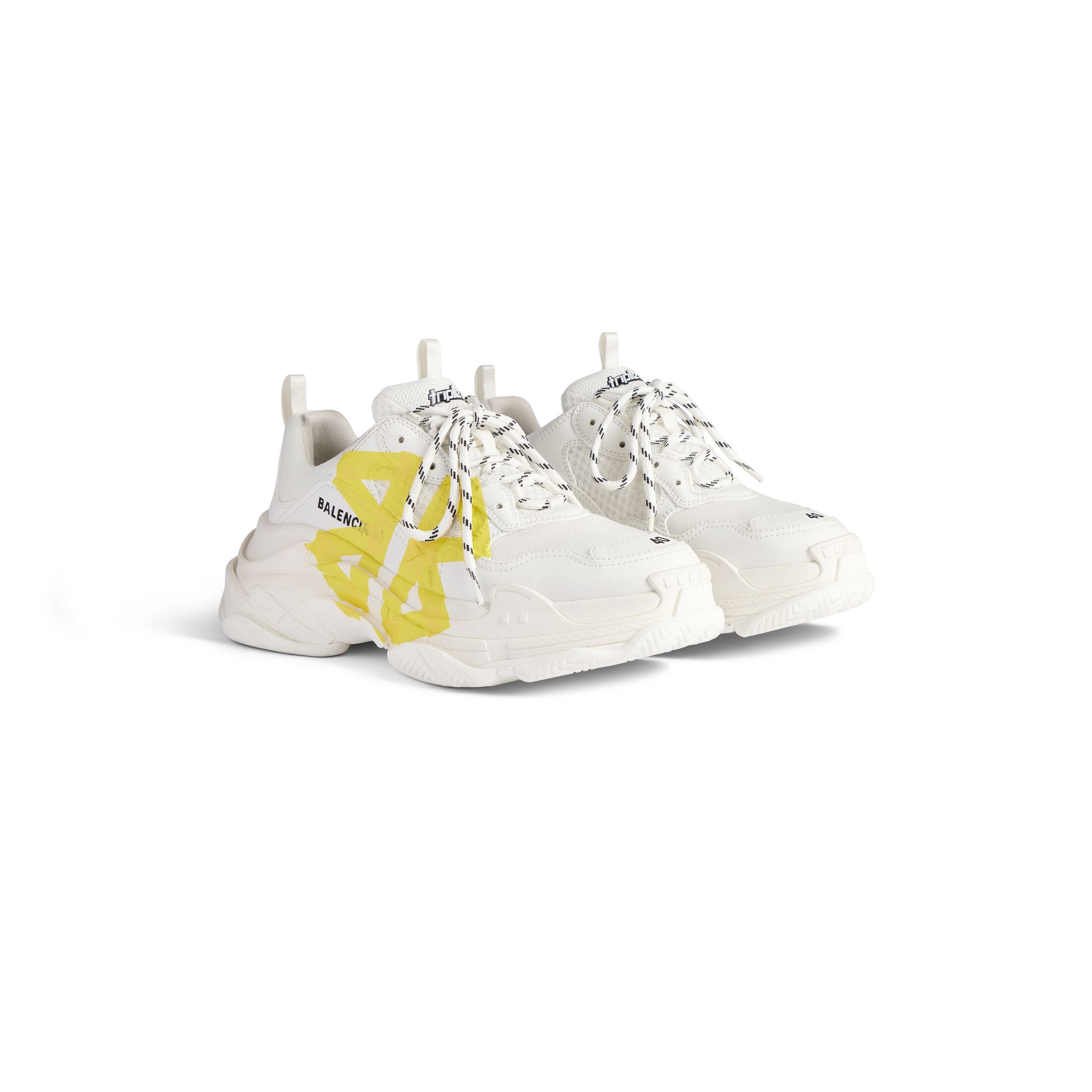 Men's Triple S Tape Type Trainers in White/yellow