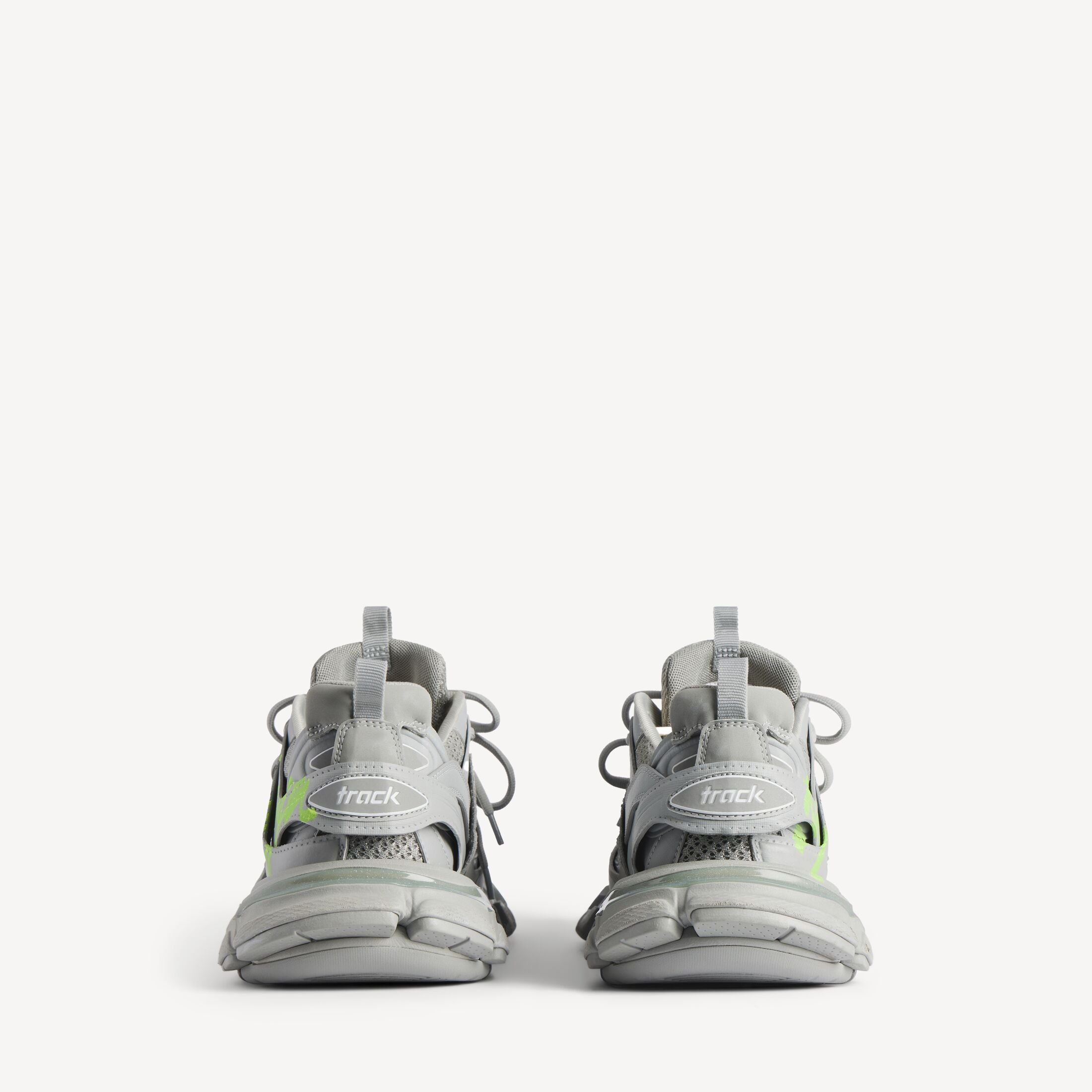 Men's Track Signature Trainers in Grey/neon Yellow
