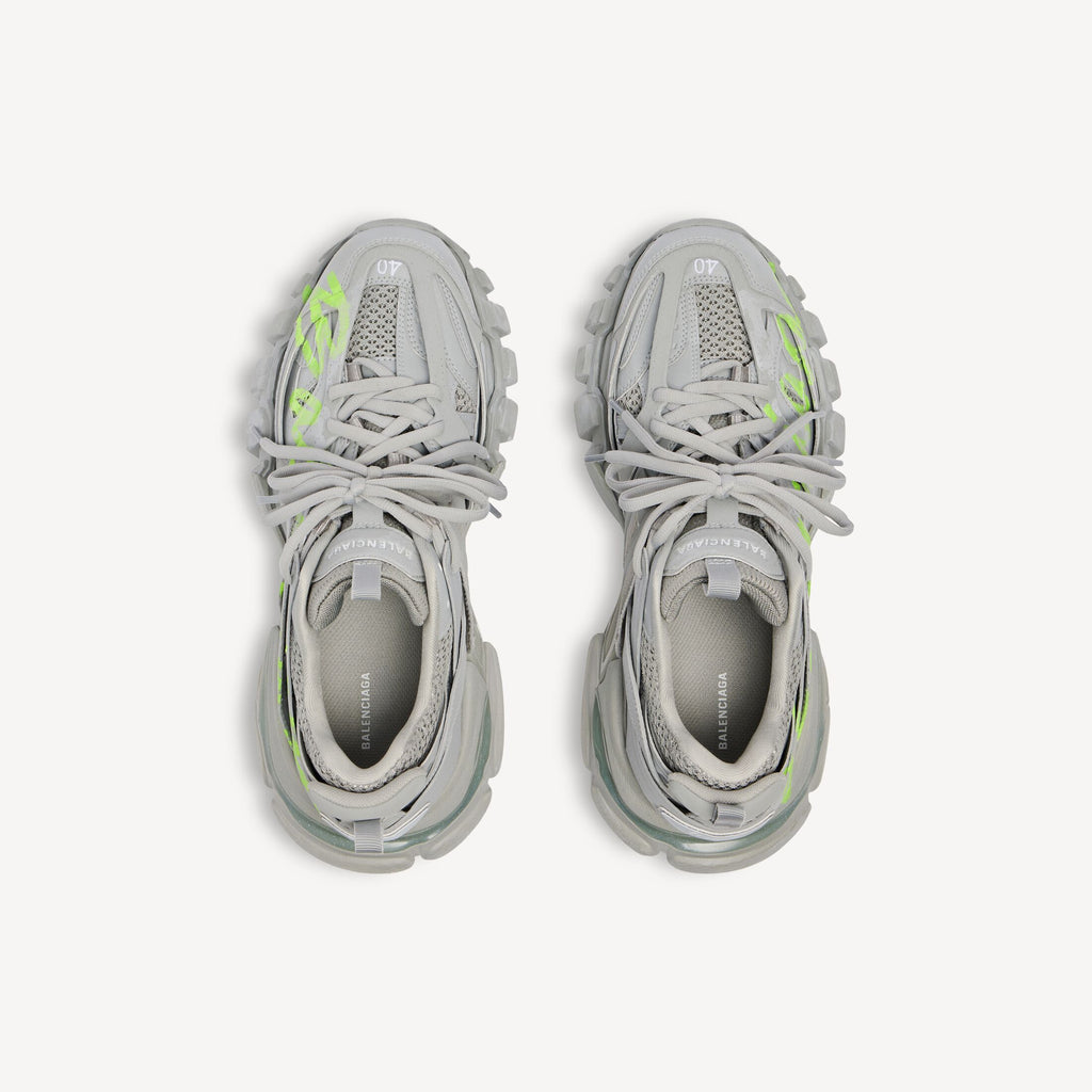 Men's Track Signature Trainers in Grey/neon Yellow