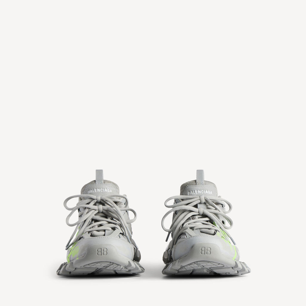 Men's Track Signature Trainers in Grey/neon Yellow