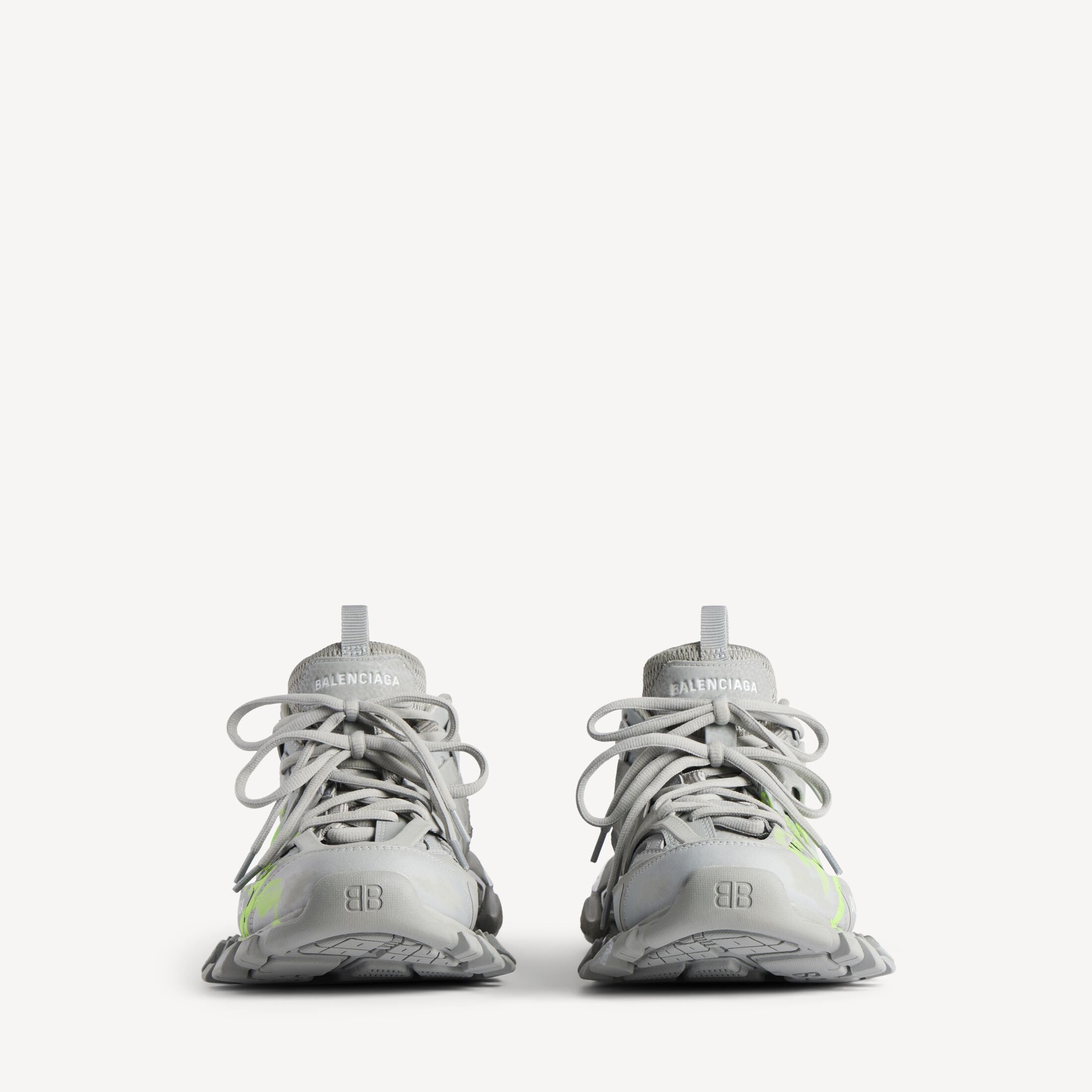 Men's Track Signature Trainers in Grey/neon Yellow