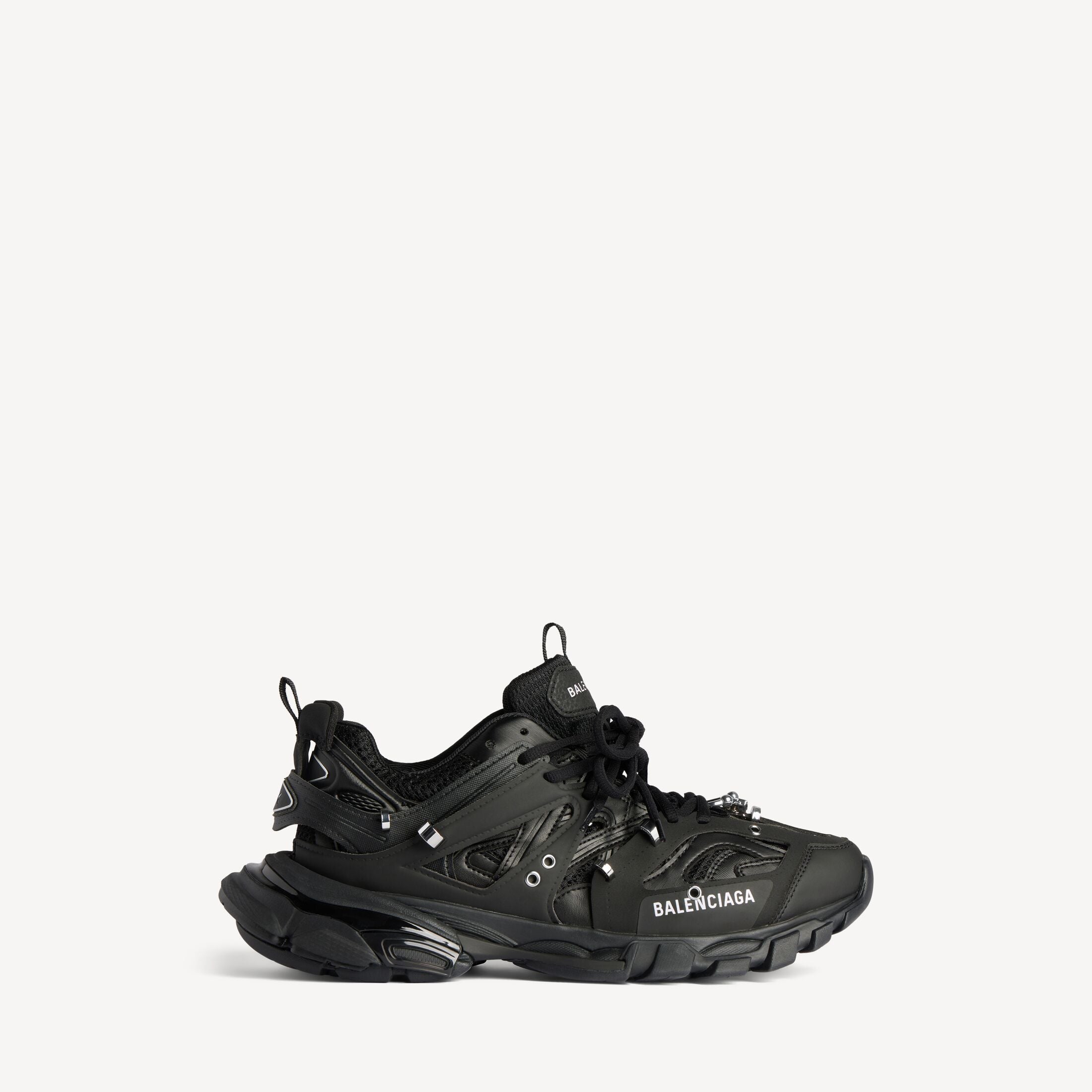 Men's Track Piercing Trainers in Black