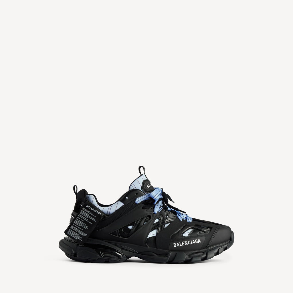 Men's Track Shirt Trainers in Black/blue