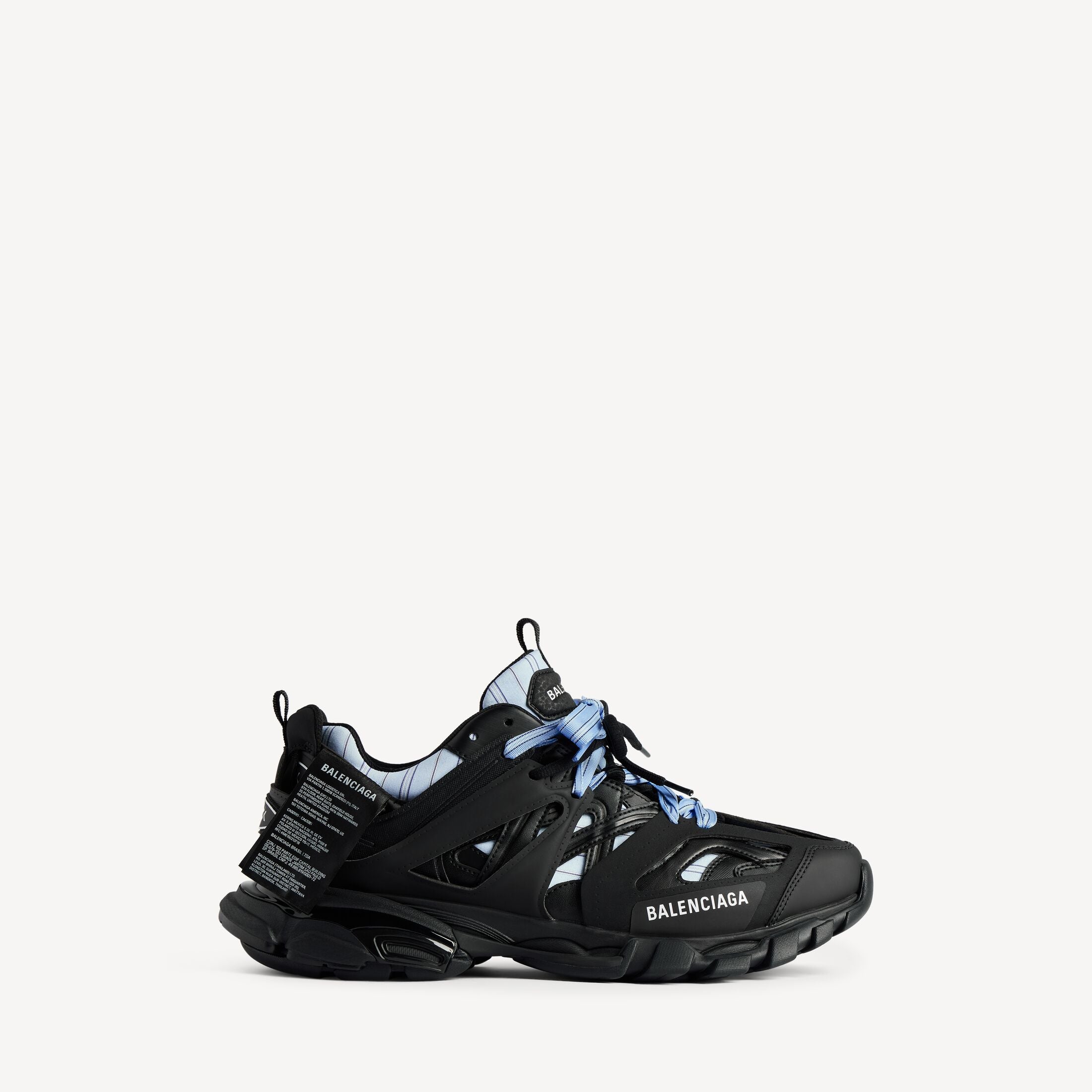 Men's Track Shirt Trainers in Black/blue