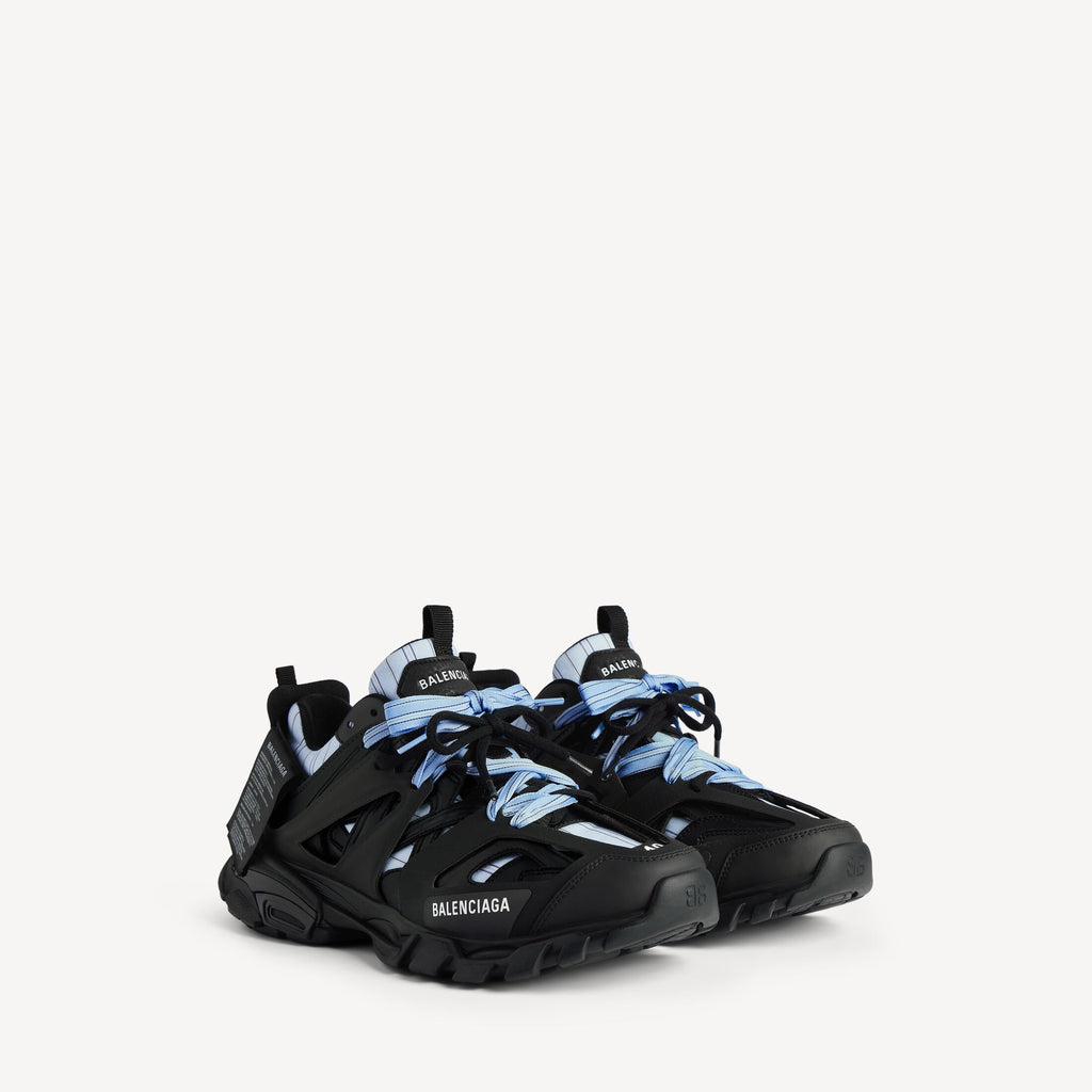 Men's Track Shirt Trainers in Black/blue