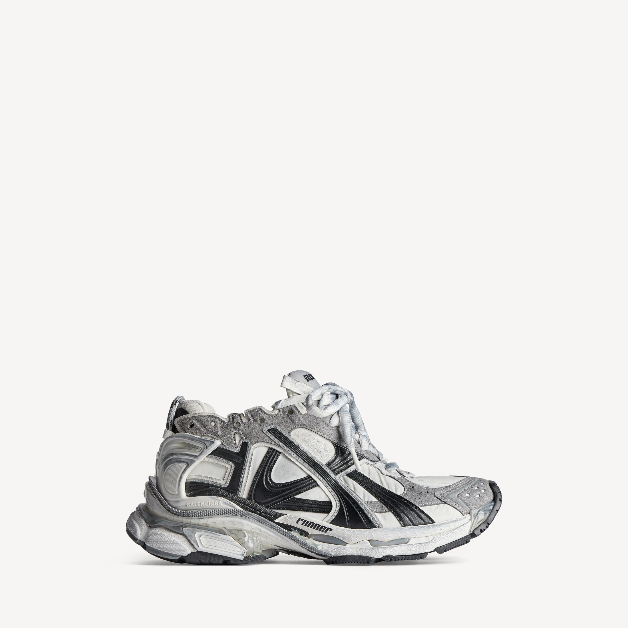 Men's Runner Trainers in Grey/white/black
