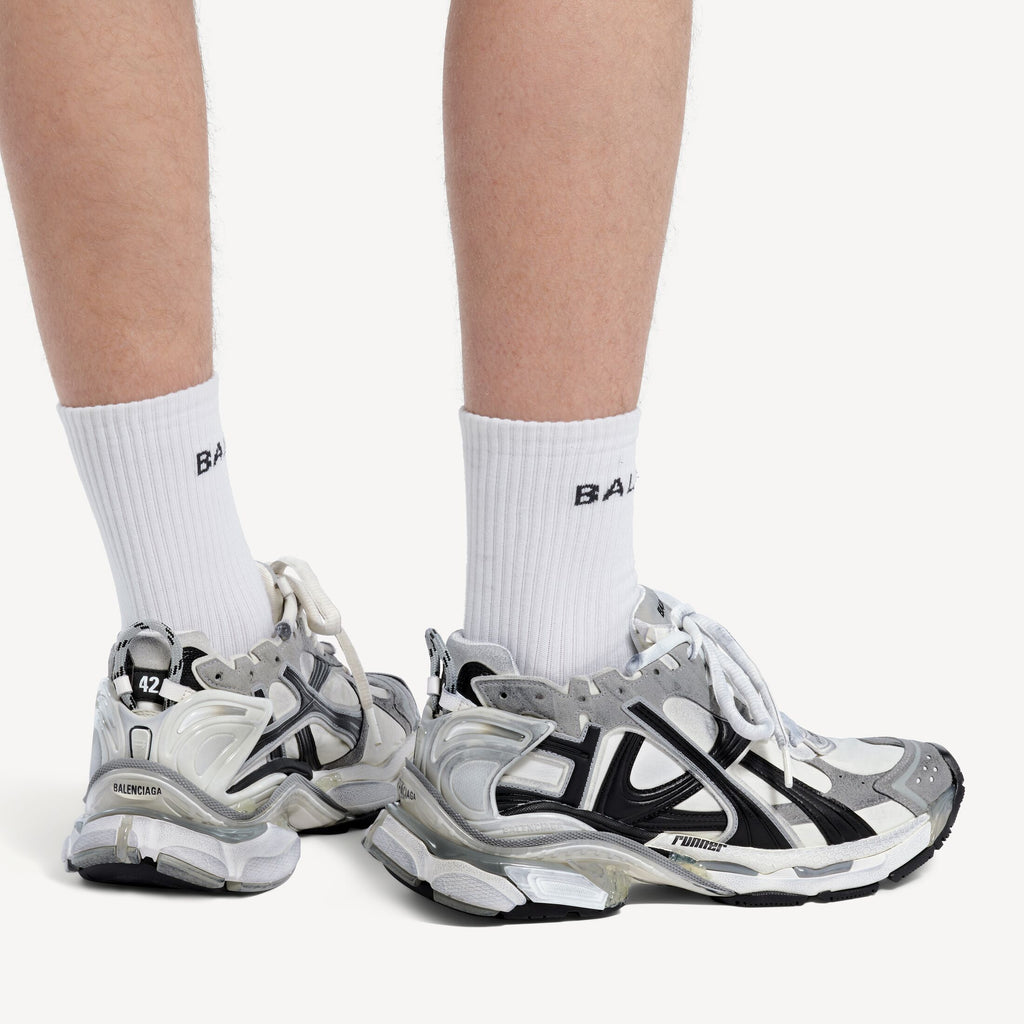 Men's Runner Trainers in Grey/white/black