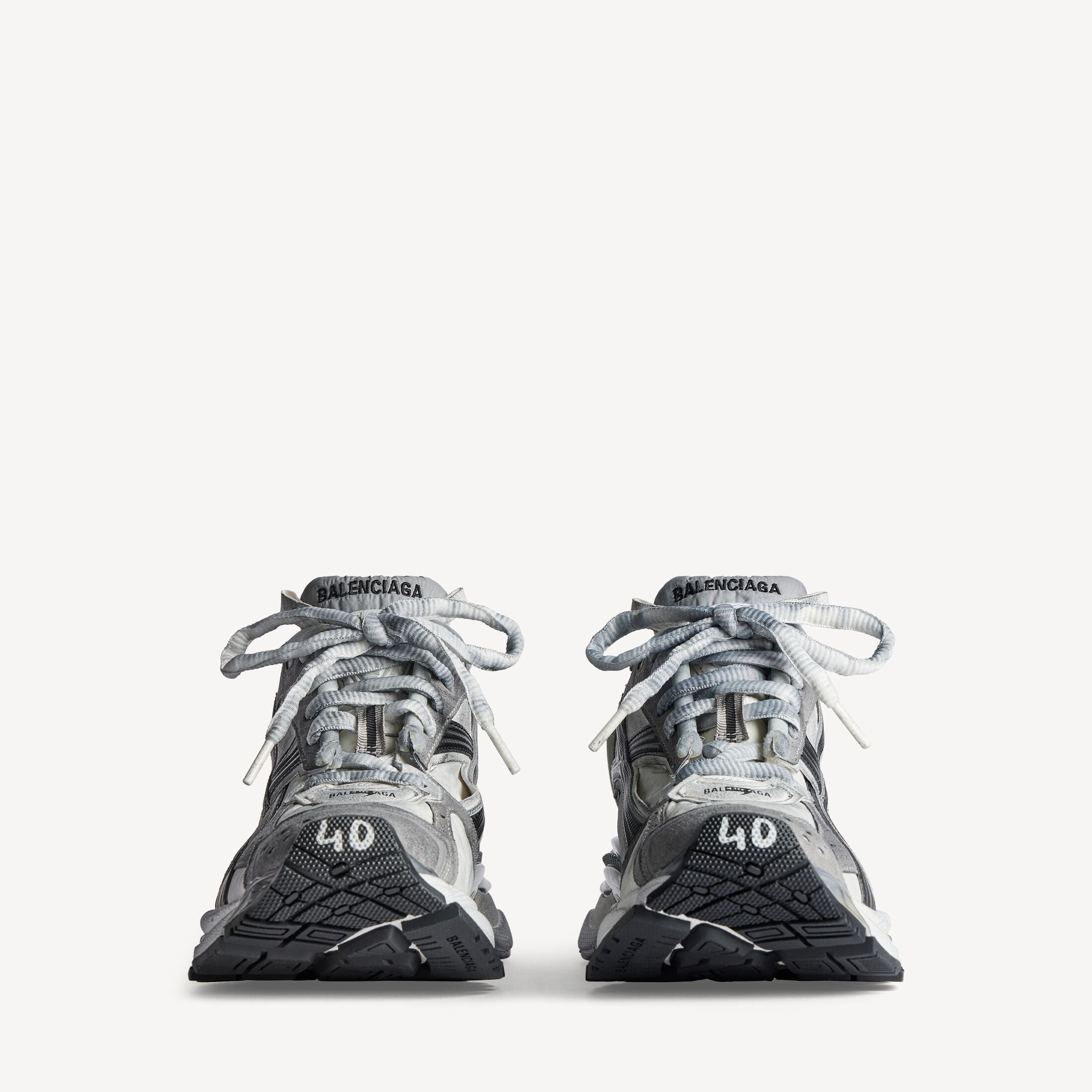 Men's Runner Trainers in Grey/white/black