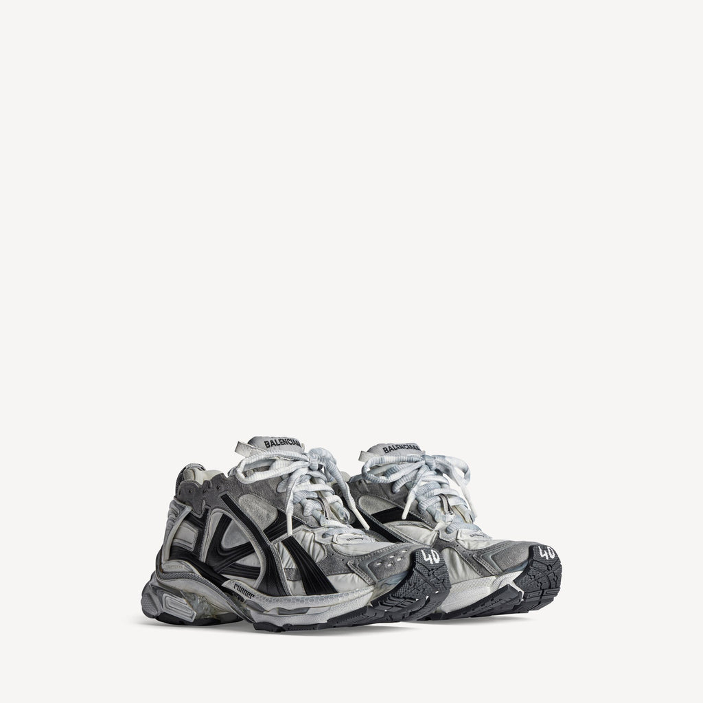 Men's Runner Trainers in Grey/white/black