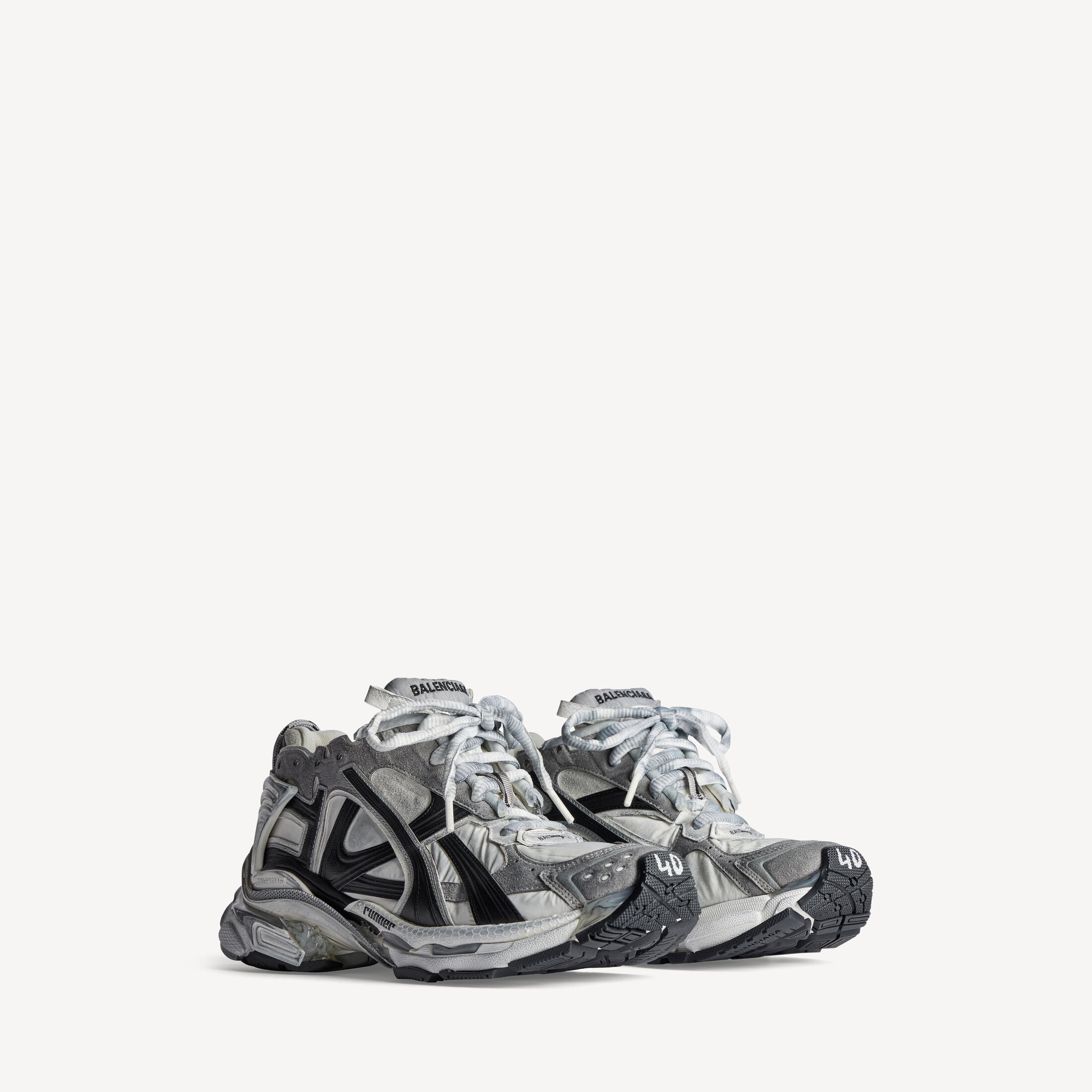 Men's Runner Trainers in Grey/white/black