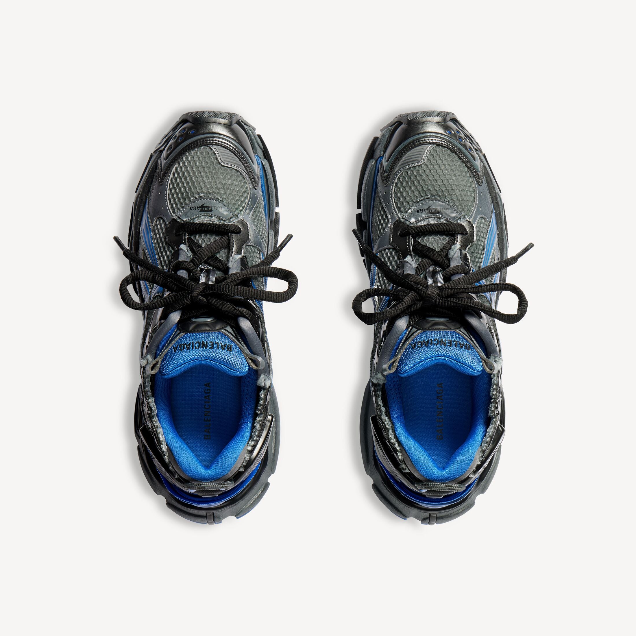 Men's Runner Gradient Mesh Trainers in Black/blue/grey