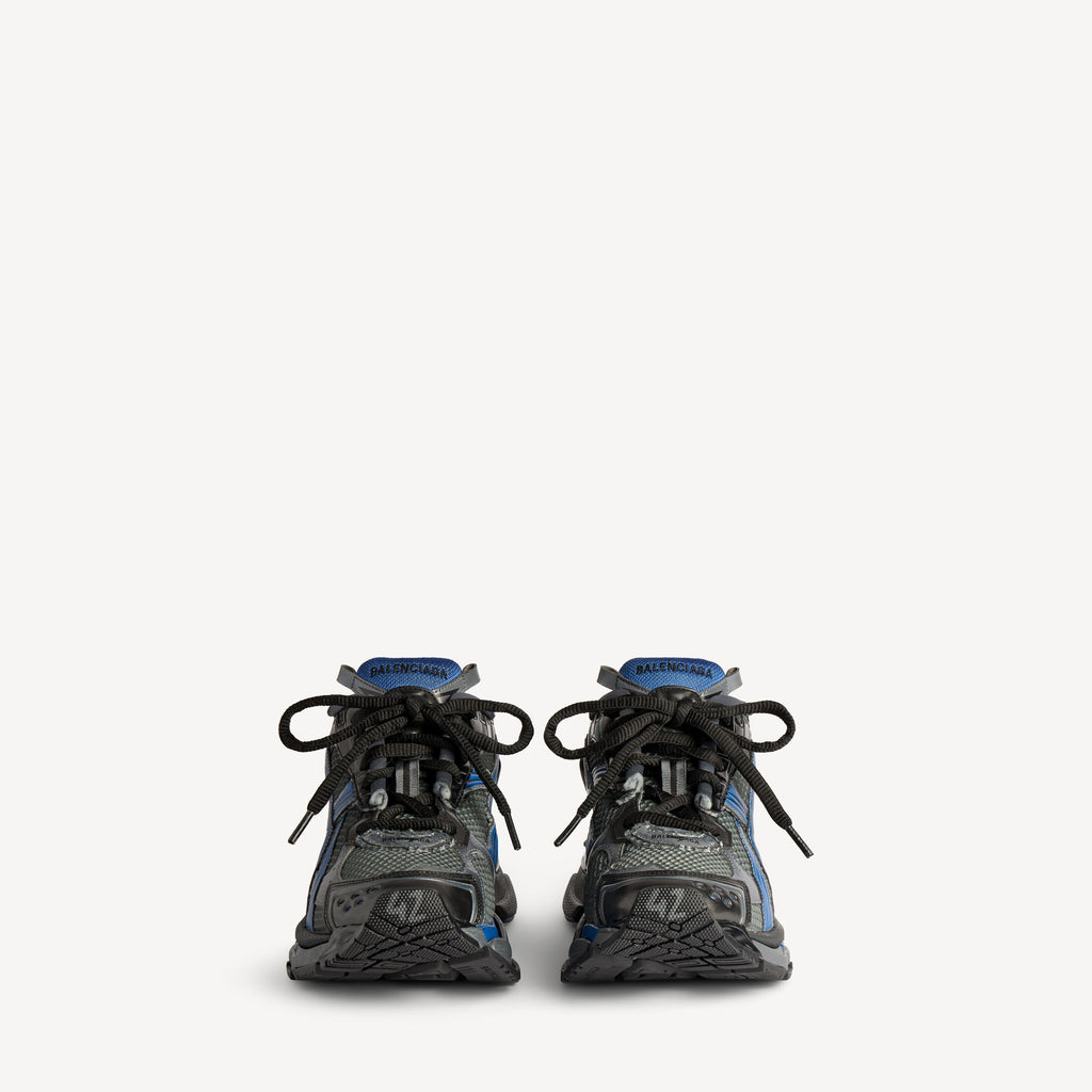Men's Runner Gradient Mesh Trainers in Black/blue/grey