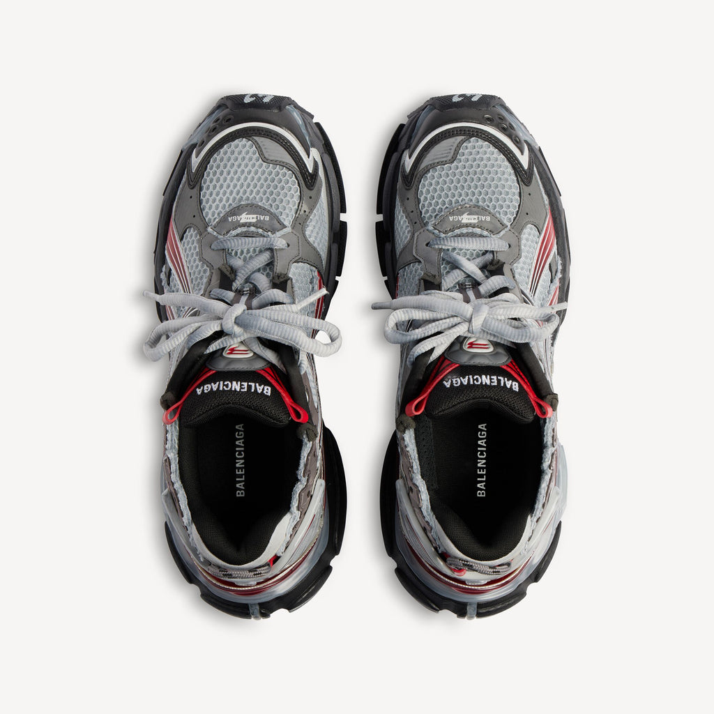 Men's Runner Gradient Trainers in Grey/red/black