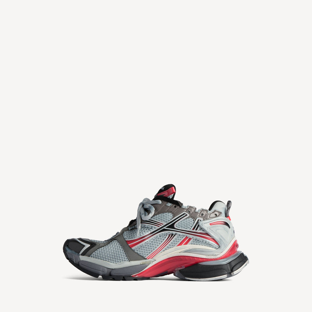 Men's Runner Gradient Trainers in Grey/red/black