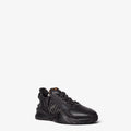Fendi Flow lace-up sneakers with FF logo panels, black upper and chunky sole