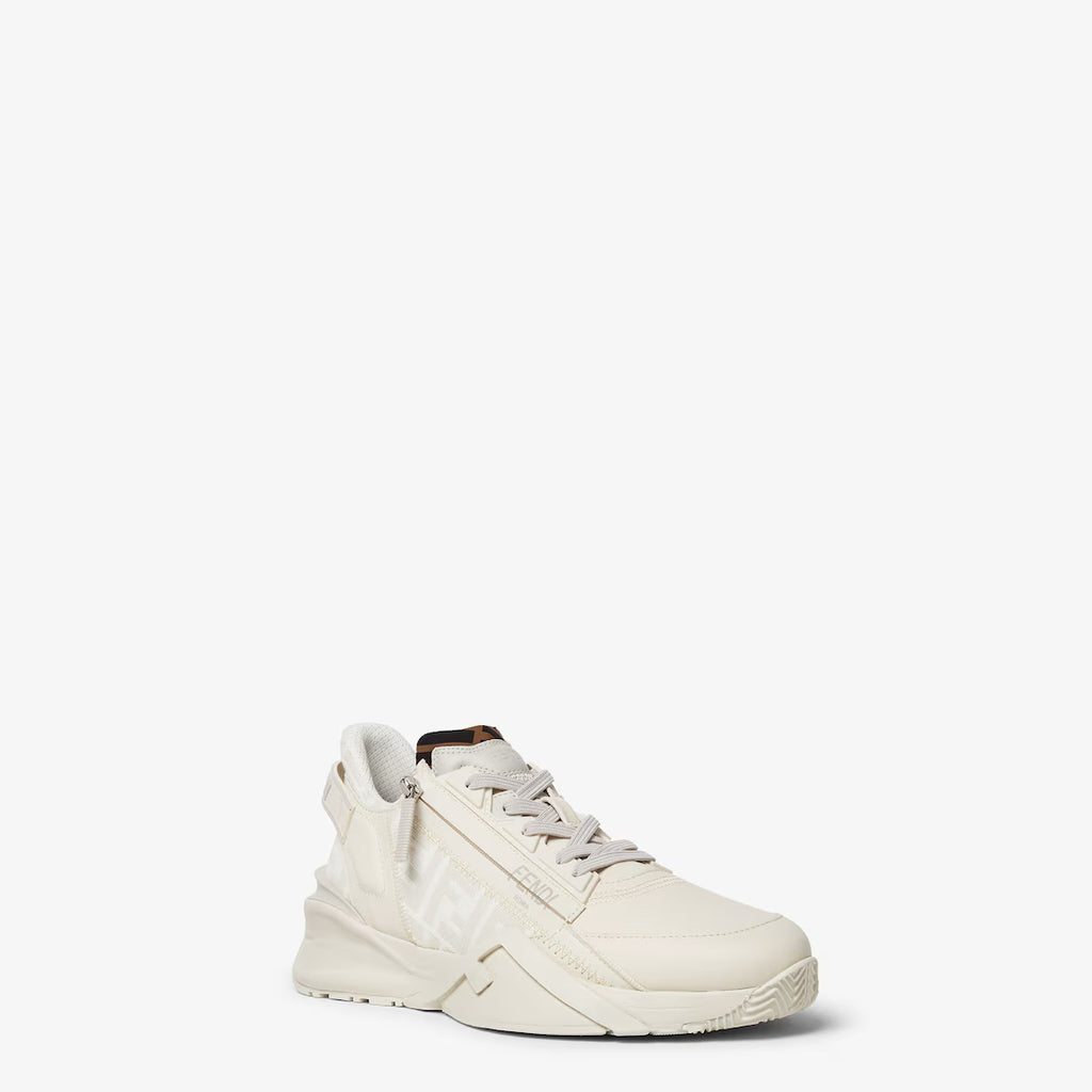 Fendi off-white lace-up trainers with chunky rubber sole and side logo detail