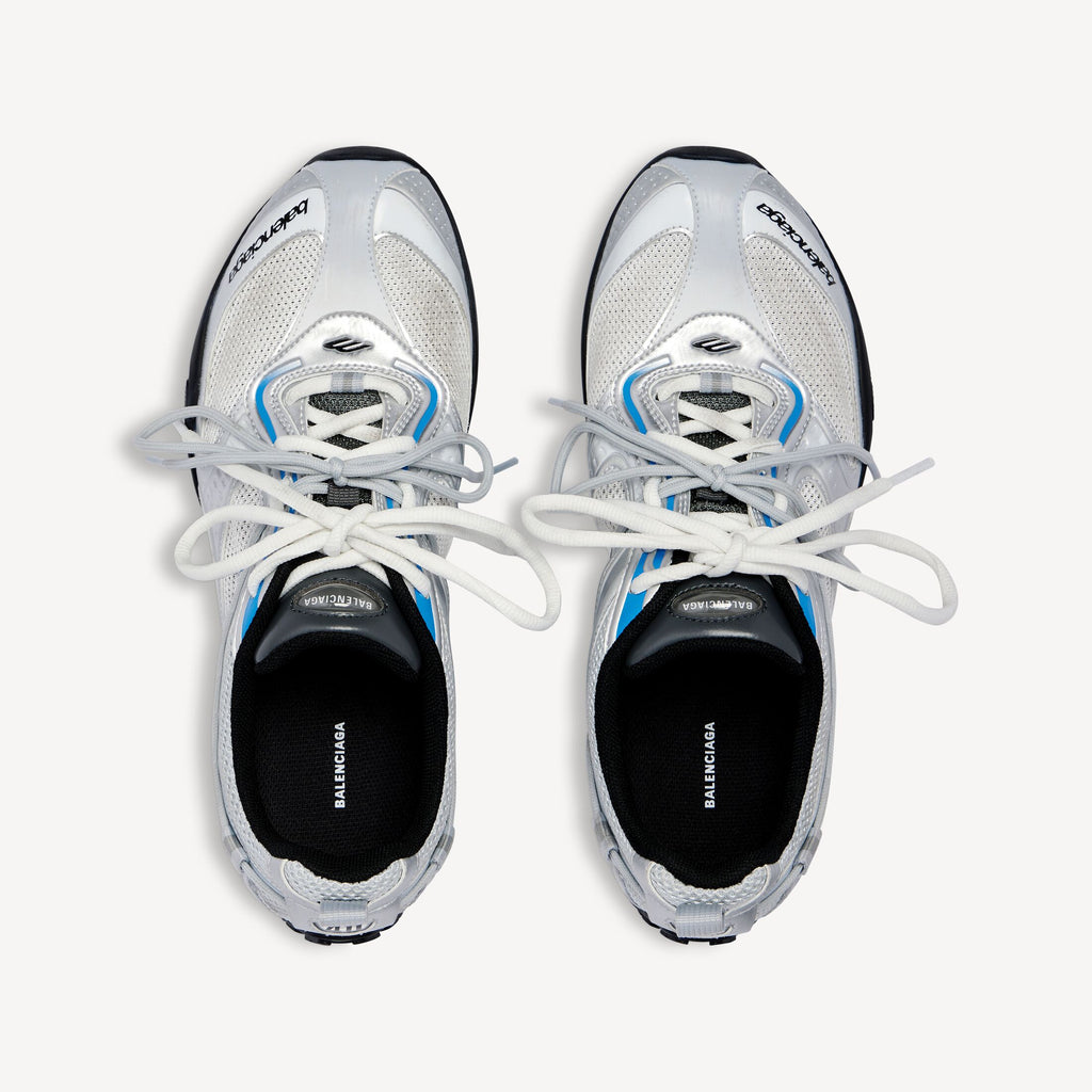Men's Radar Gradient Lines Trainers in White/grey/silver/black/blue