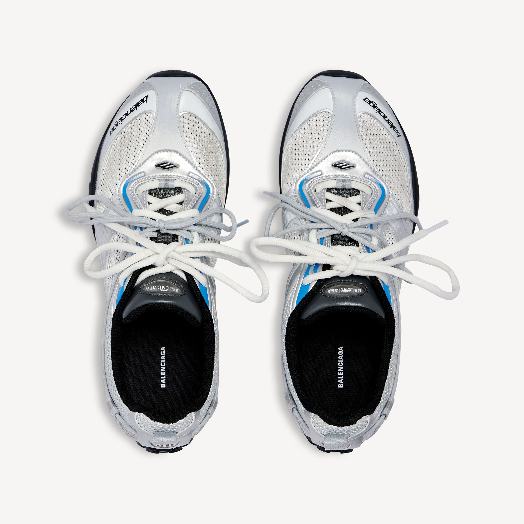 Men's Radar Gradient Lines Trainers in White/grey/silver/black/blue