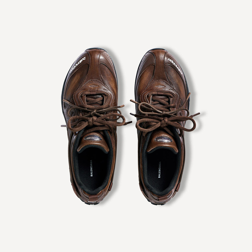 Men's Radar Leather Trainers in Brown/black