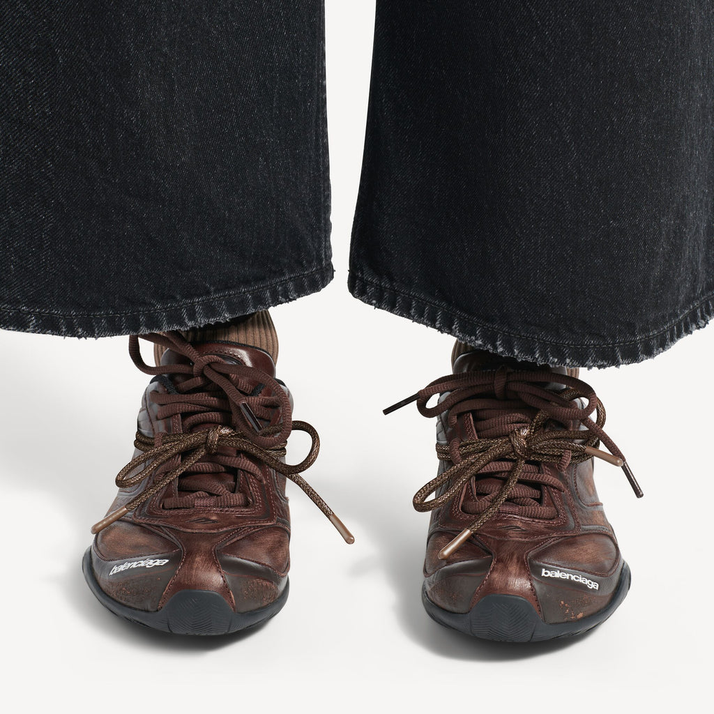 Men's Radar Leather Trainers in Brown/black