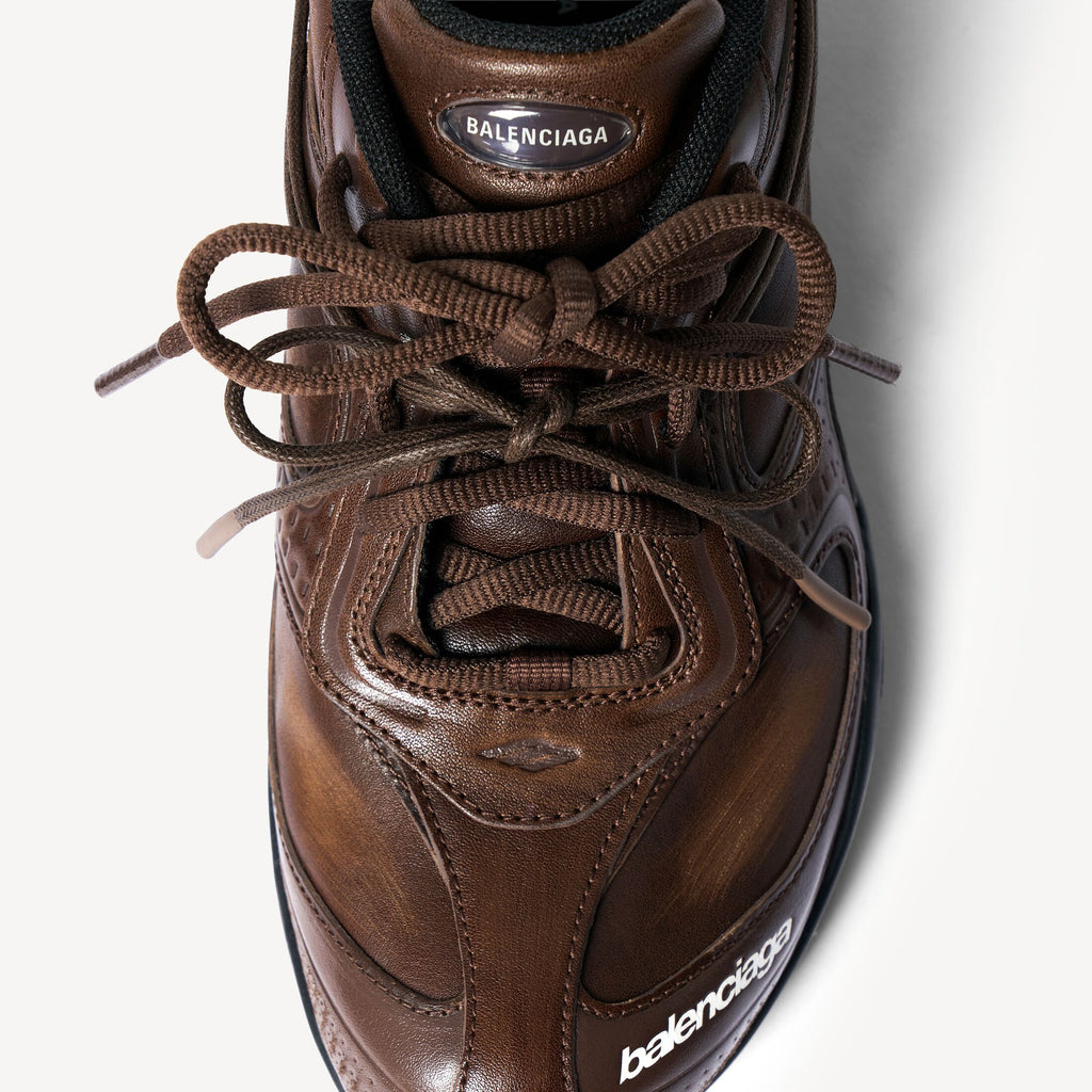 Men's Radar Leather Trainers in Brown/black