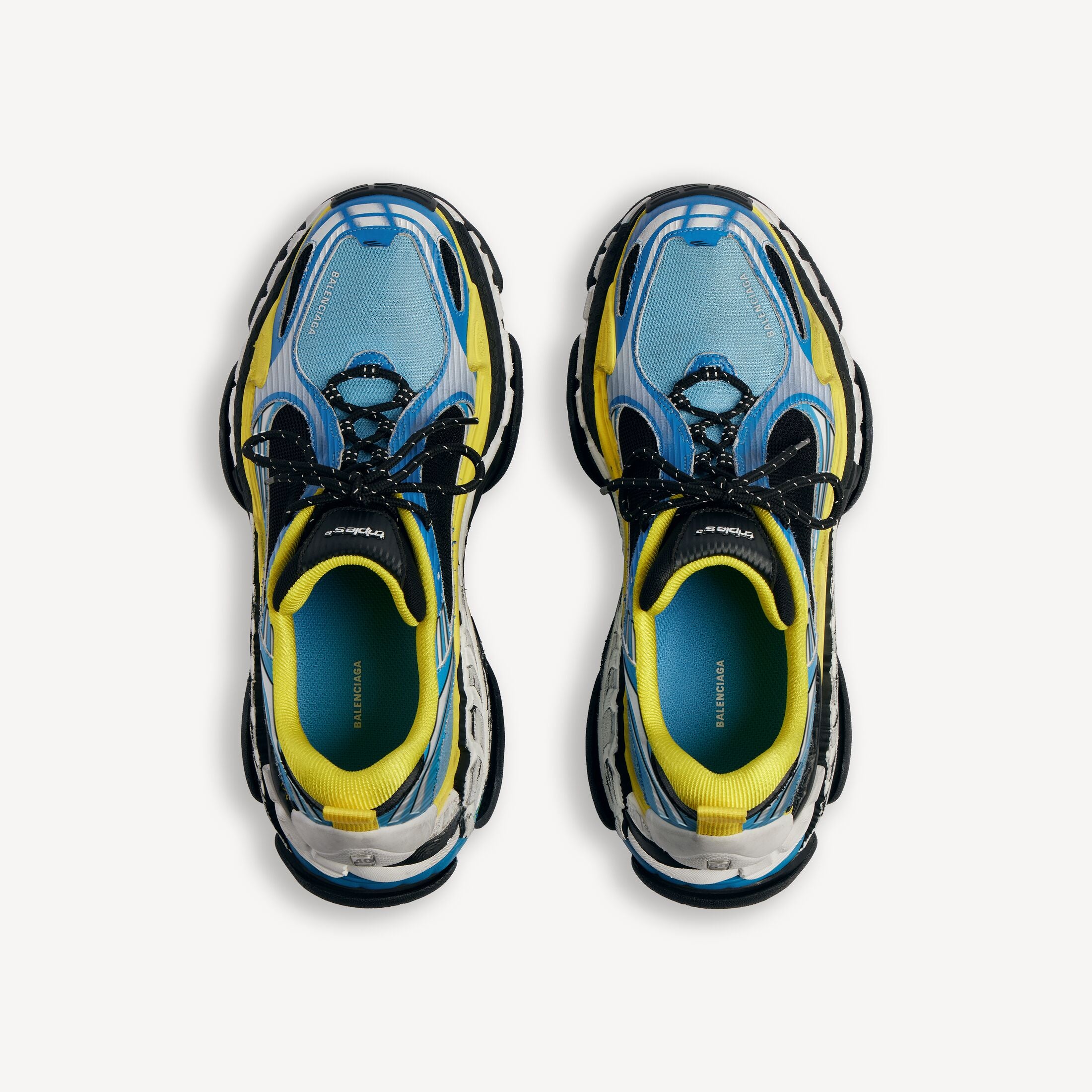 Men's Triple S.2 Trainers in Blue/white/yellow