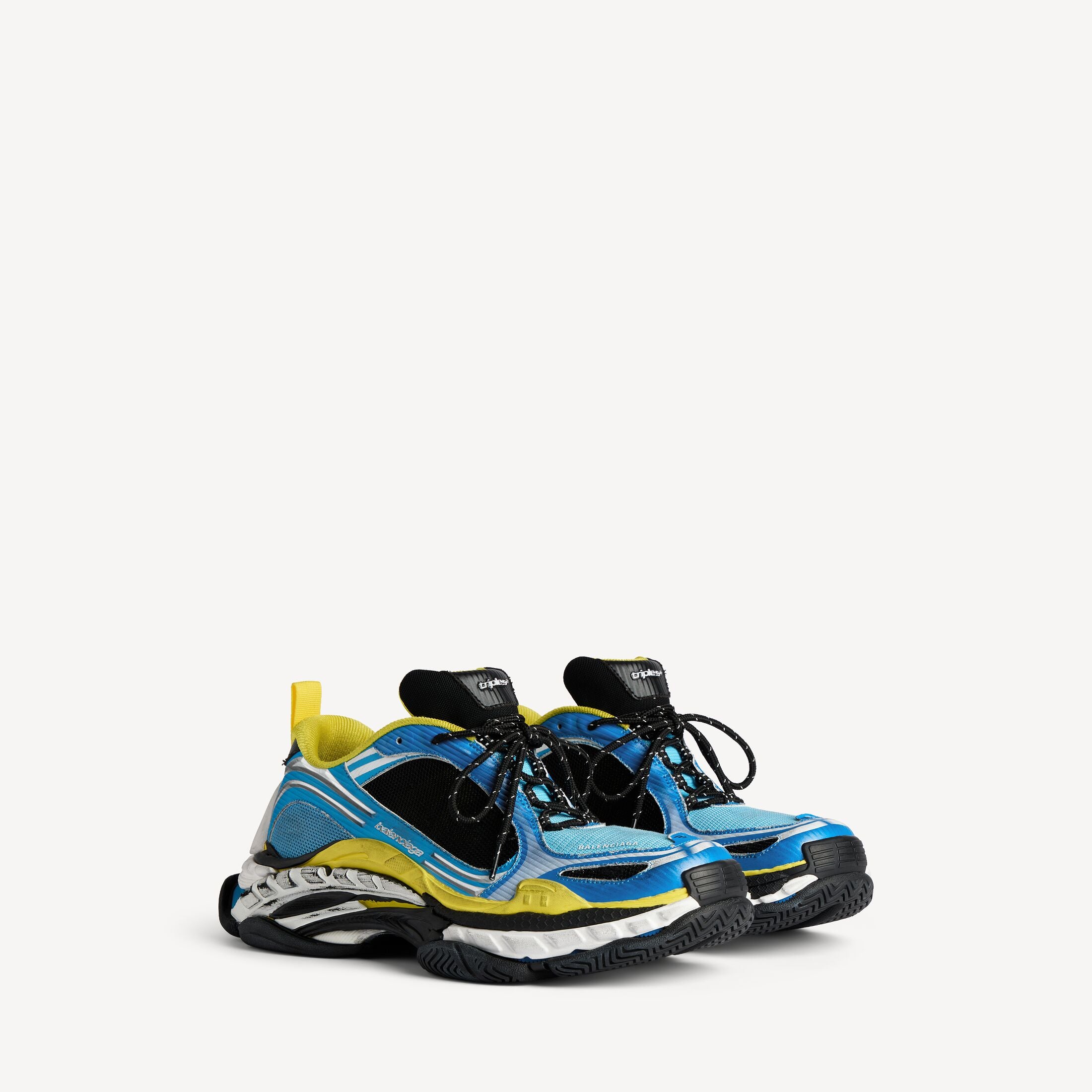 Men's Triple S.2 Trainers in Blue/white/yellow