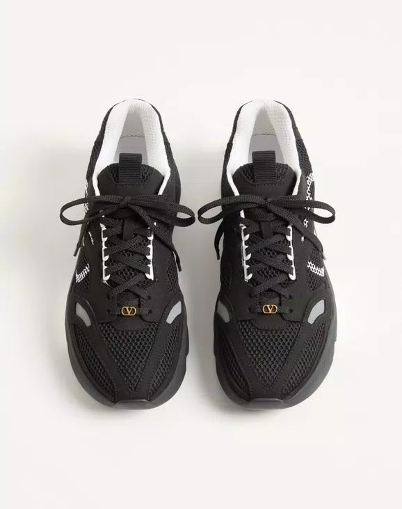 Demivee Trainer In Mesh Fabric With Suede Inserts