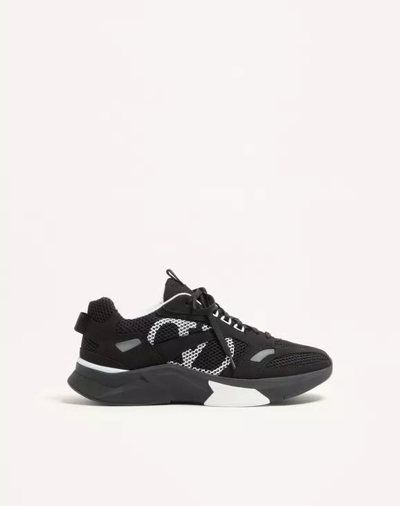 Demivee Trainer In Mesh Fabric With Suede Inserts