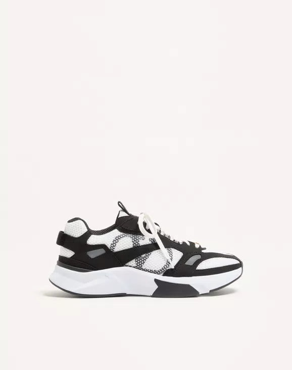Demivee Trainer In Mesh Fabric With Suede Inserts