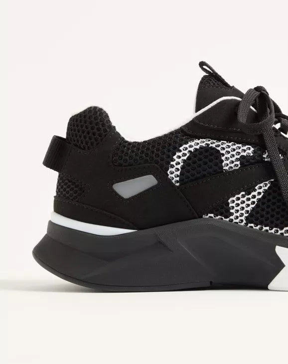 Demivee Trainer In Mesh Fabric With Suede Inserts