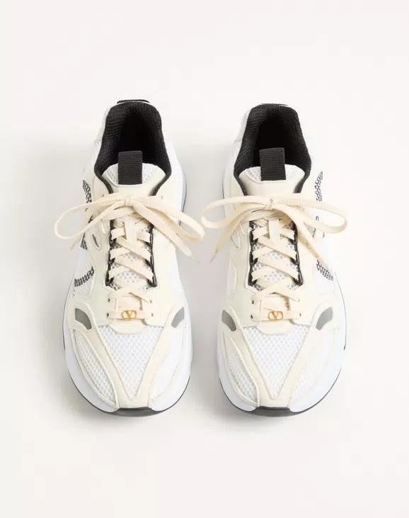 Demivee Trainer In Mesh Fabric With Suede Inserts