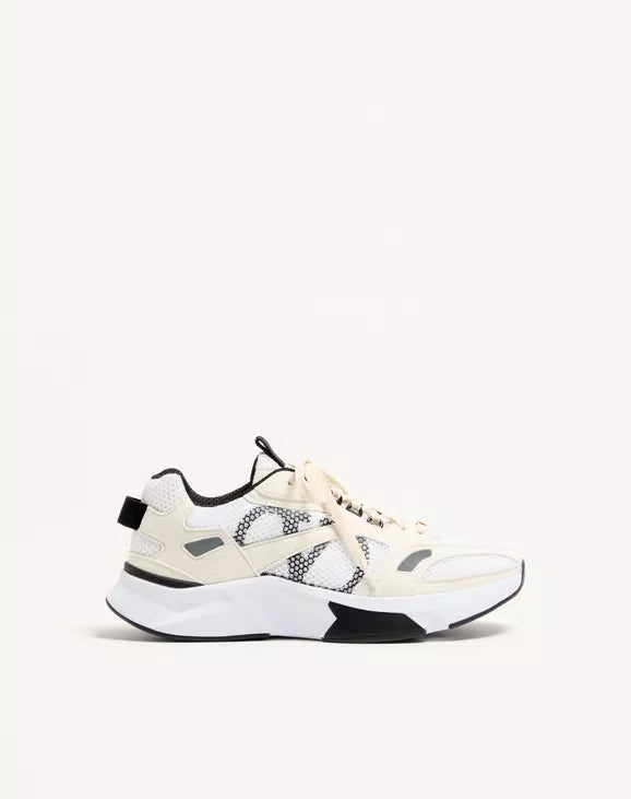 Demivee Trainer In Mesh Fabric With Suede Inserts