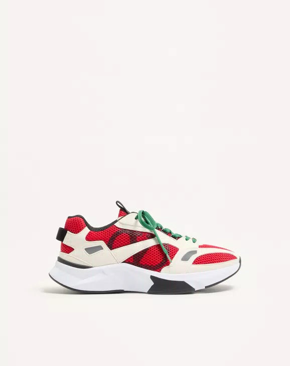 Demivee Trainer In Mesh Fabric With Suede Inserts