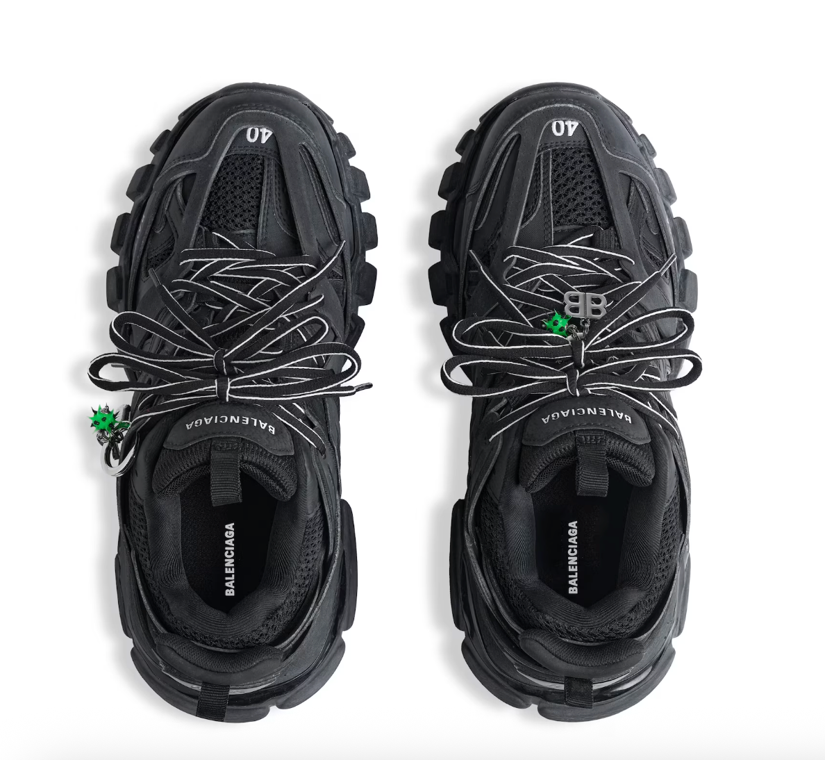 Men's Track Trainers With Charms in Black