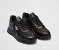 Leather and Re-Nylon high-top sneakers