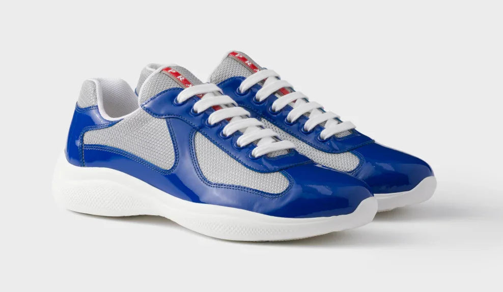 Patent leather and technical fabric Prada America's Cup sneakers