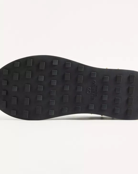 Stud Up Trainer In Leather And Nylon