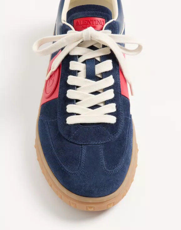 Upvillage Low Top Trainer In Split Leather And Calfskin Nappa Leather