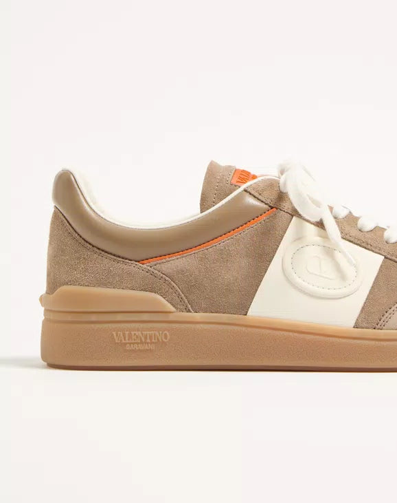 Upvillage Low Top Trainer In Split Leather And Calfskin Nappa Leather