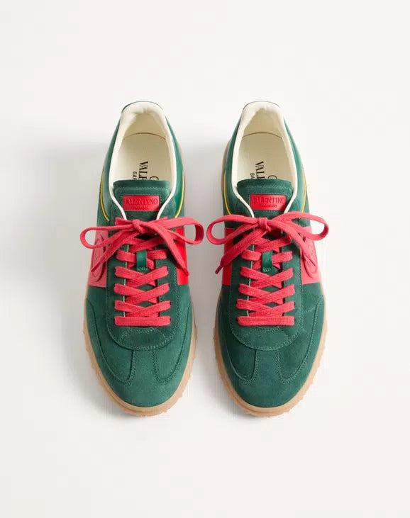 Upvillage Low Top Trainer In Split Leather And Calfskin Nappa Leather