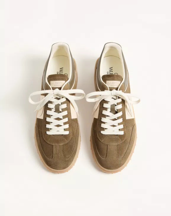 Upvillage Low Top Trainer In Split Leather And Calfskin Nappa Leather