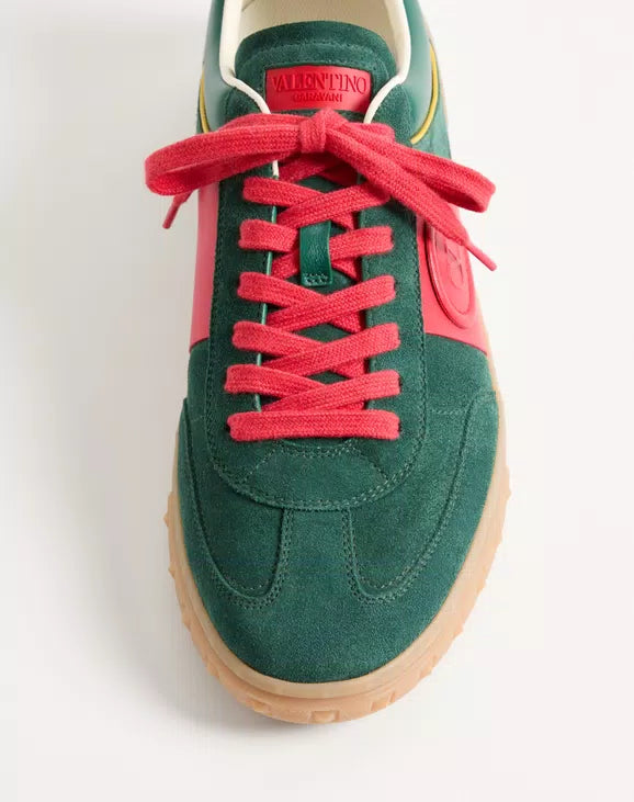 Upvillage Low Top Trainer In Split Leather And Calfskin Nappa Leather