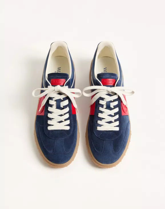 Upvillage Low Top Trainer In Split Leather And Calfskin Nappa Leather