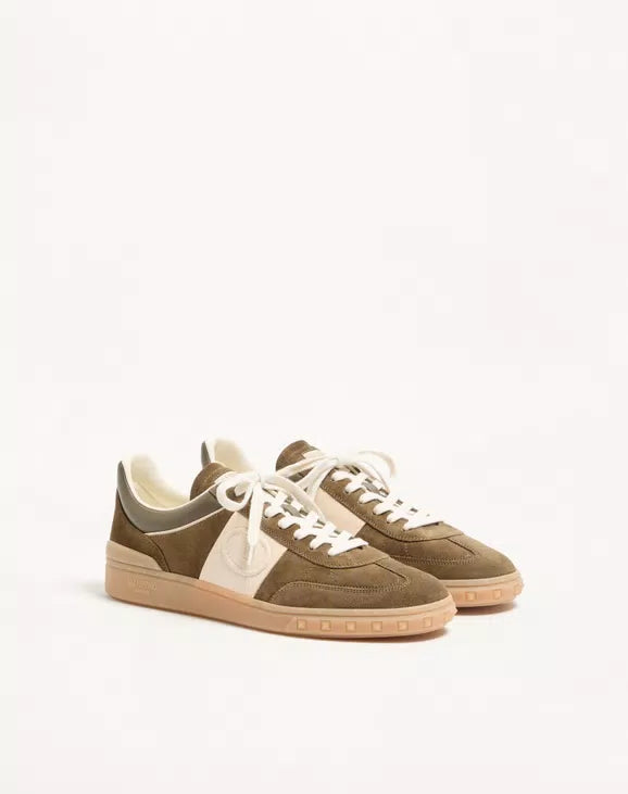 Upvillage Low Top Trainer In Split Leather And Calfskin Nappa Leather
