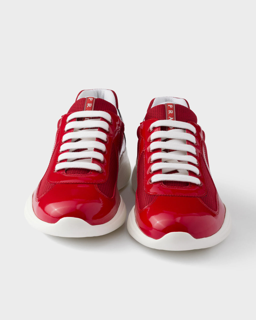 Patent leather and technical fabric Prada America's Cup sneakers